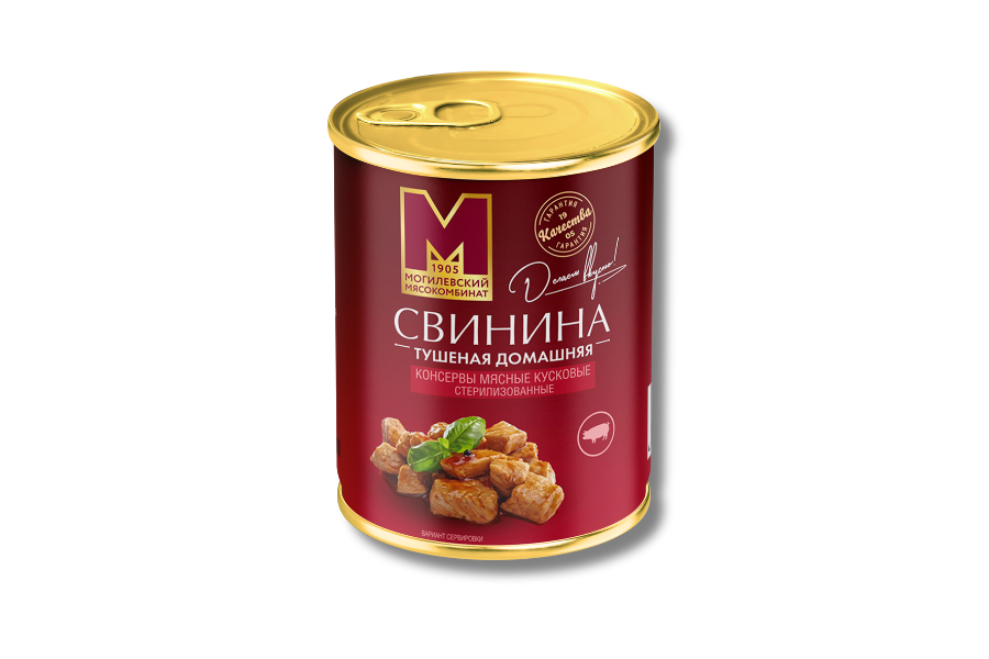 Кансервы мясныя кусковые стэрылізаваныя "свініна тушаная хатняя"